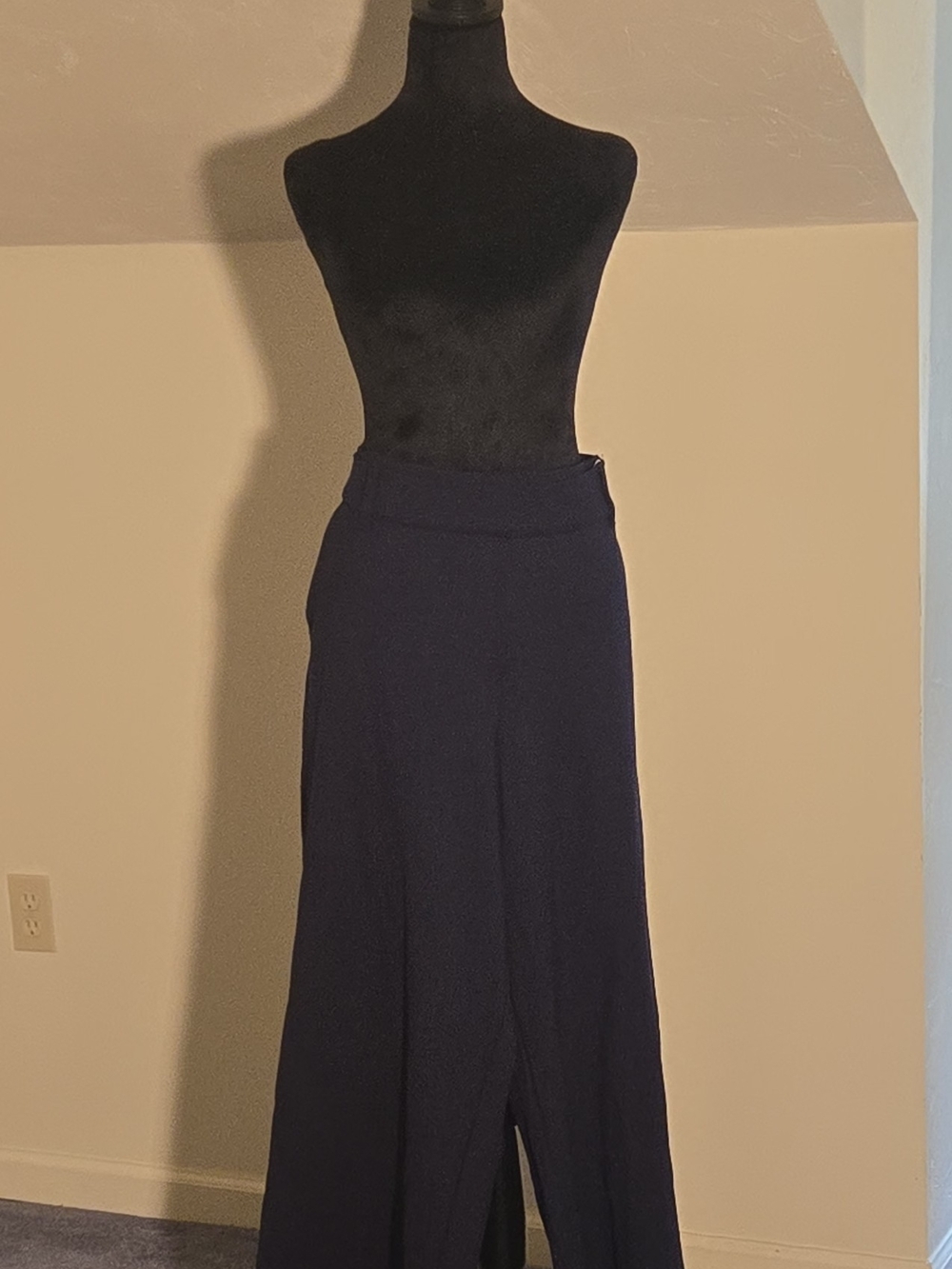 Classic Navy Wide Leg Pants- Women's